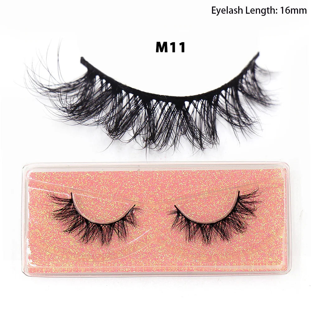 LEHUAMAO Maquiagem Short Natural Soft Mink Lashes Volume Fluffy Wispy Lashes 12mm-15mm False Eyelashes Eyelash Extensio Makeup