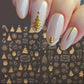 2pcs Gold 3D Christmas Nail Foil Stickers Sparkling Snowflake Christmas Tree Snow Globe Snowflake Nail Slider Xmas Nail Stickers