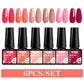 MTSSII 6PCS/Set Sparkly Red Roes Red Gel Nail Polish Shinning Nail Art LED UV Gel Varnish Nail Supplies Manicure Kit for Nails