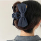 1PC Cowboy Cloth Hair Clip Bow Clip Headdress Female Back of Head Plate Hair Grab Clip Temperament Large Shark Clip Hairpin