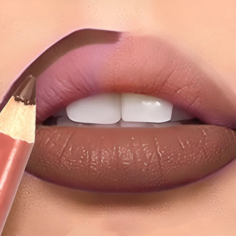 Dark Brown Waterproof Lip Liner Matte Long Lasting Makeup Pens 28 Colors Non-stick Cup Lipstick Pencil Women Party Lip Cosmetic
