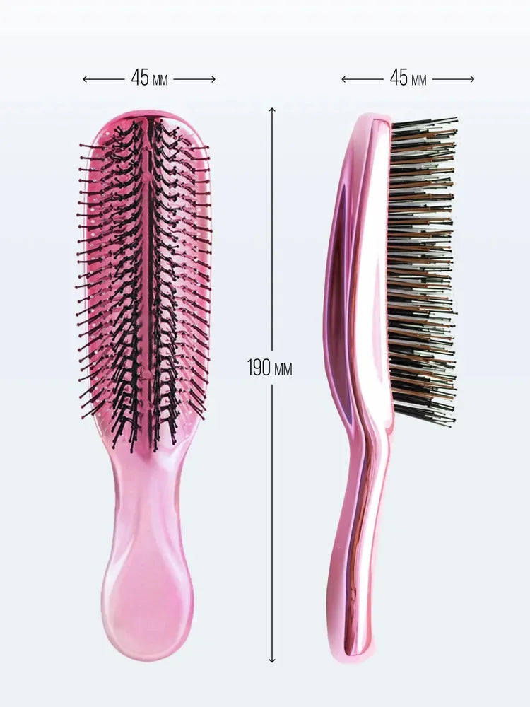 Electroplating Scalp Massage Comb Hair Detangling Brush Dry Wet Dual Use Wide Tooth Hairdressing Comb for Salon Home Travel