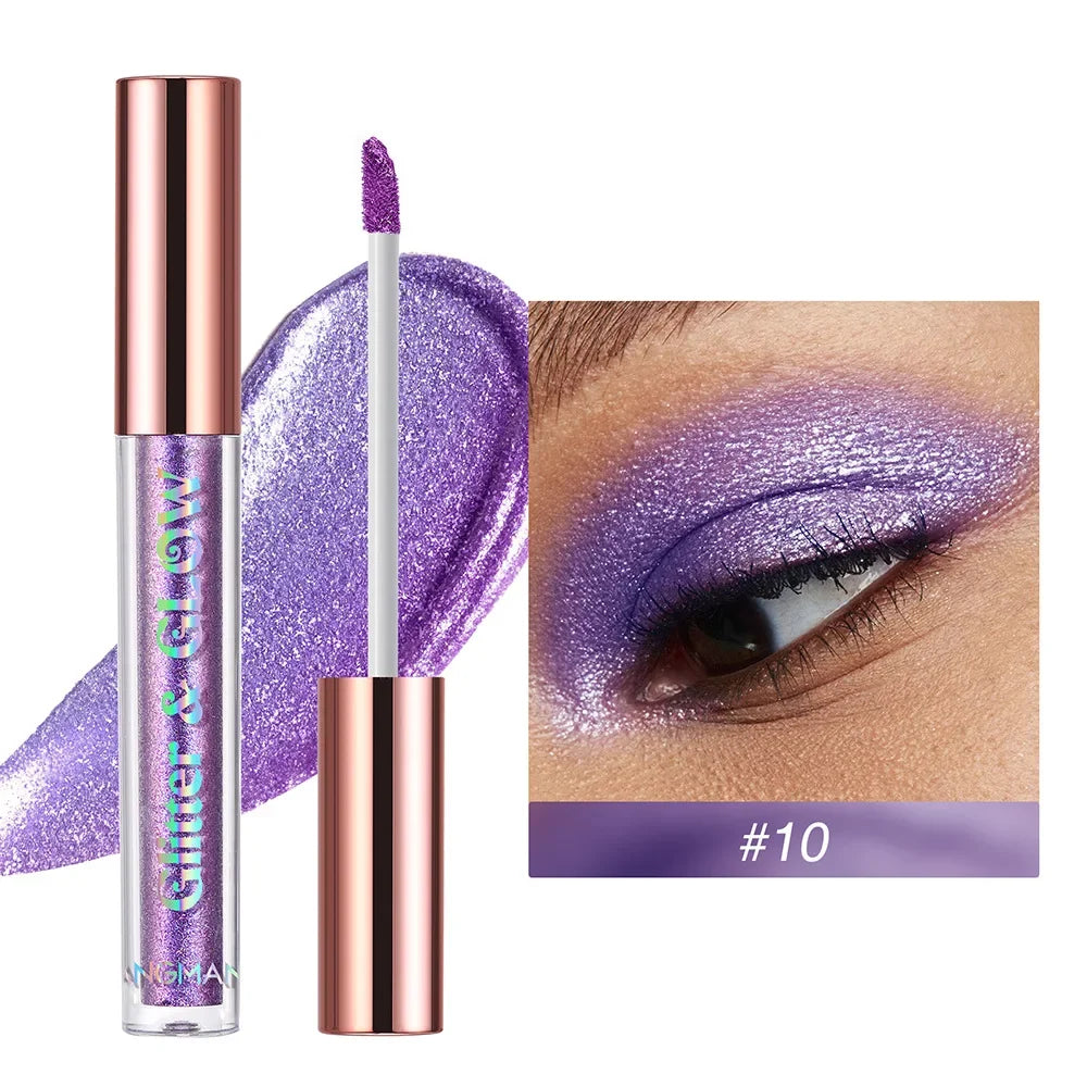 Women Pearlescent Face Liquid Eyeshadow Highlighter Shiny Eyeliner Glitter Eyeshadow Waterproof Brighten Eyes Makeup Beauty