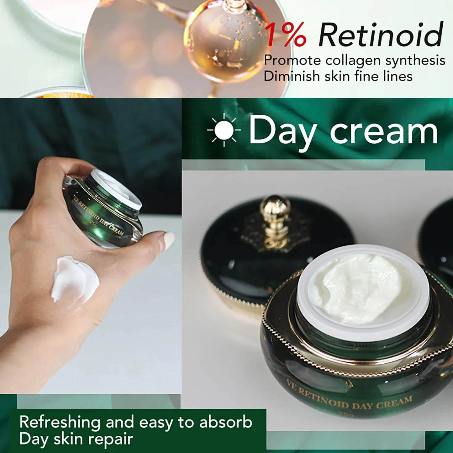 AILKE Dark Spots Removal Face Cream, With Retinol, Vitamin C, Reduce Freckles, Melanin Day And Night Lightening Skin Care Set
