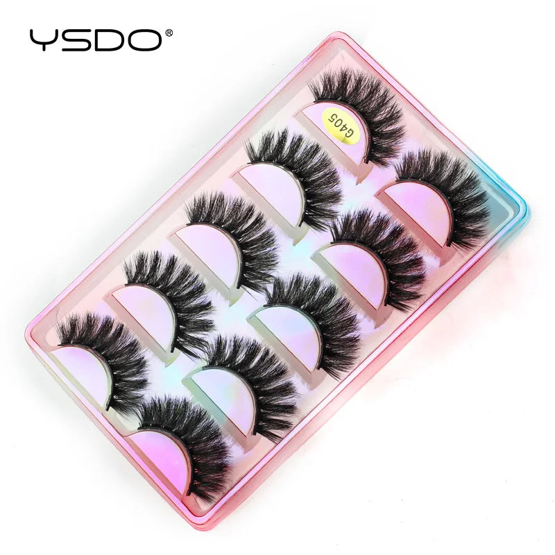 YSDO Eyelashes 3/5 Pairs Natural Long 3D Mink Lashes Fluffy Volume Mink False Eyelashes Cruelty Free Wispy Lashes Makeup Cilios