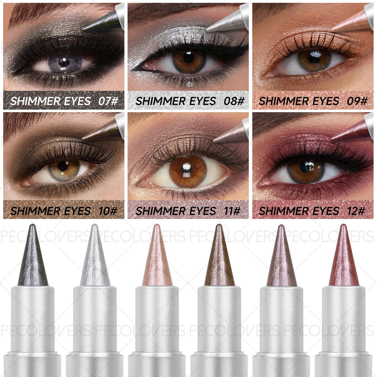 1 Pc Monochromatic Glitte Shiny Eyeshadow Pen & Eyeshadow Stick, Beautiful Eye-cathing Eye Makeup Look, Perfect Gifts