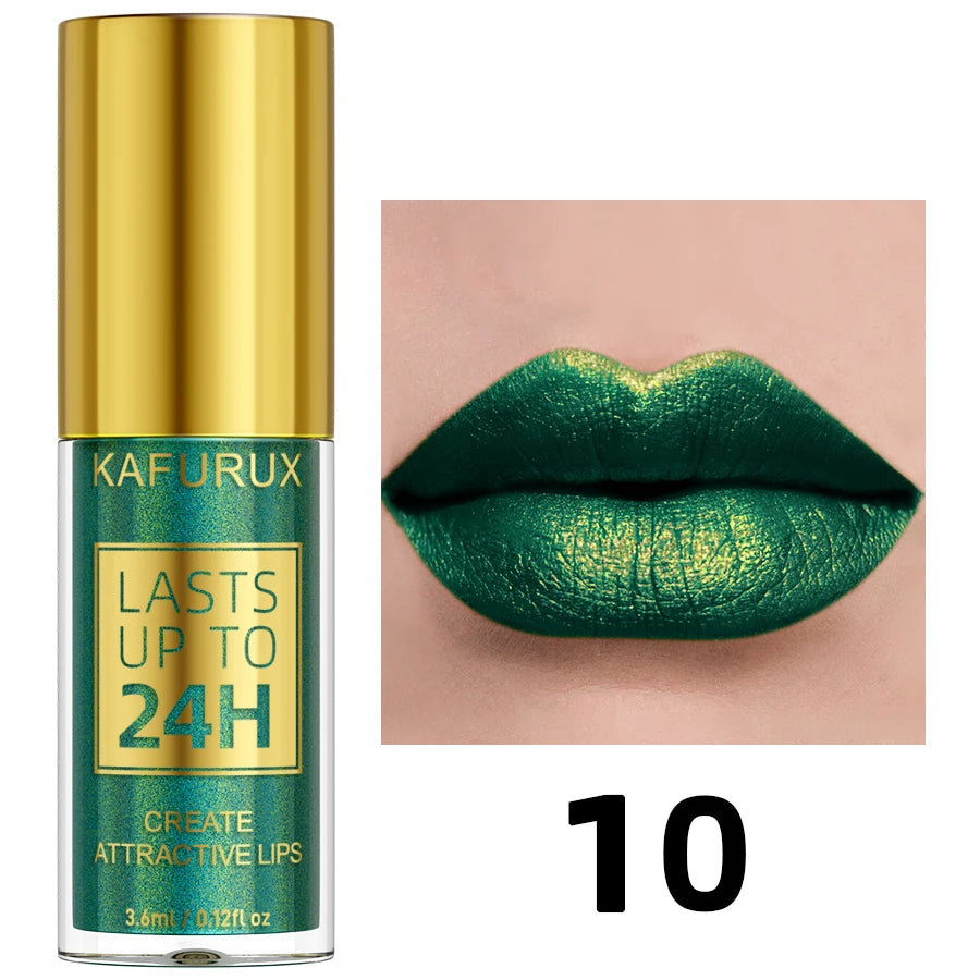 14 Colors Metallic Glitter Velvet Lip Glaze High Pigment Matte Shimmer Lip Tint Diamond Lips Korean Makeup Gifts Liquid Lipstick