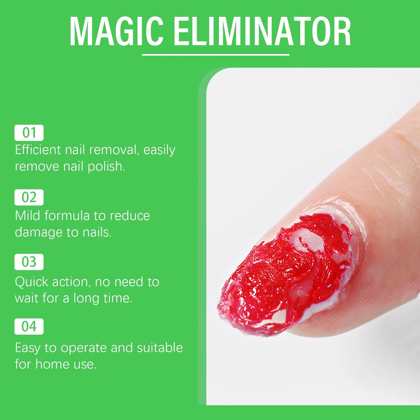 EELHOE 8ml Nail Gel Remover 3 Minutes Fast Remove Polish Soak Off Clean UV Harmless Reduce Dryness Non-Irritating Easily Removes
