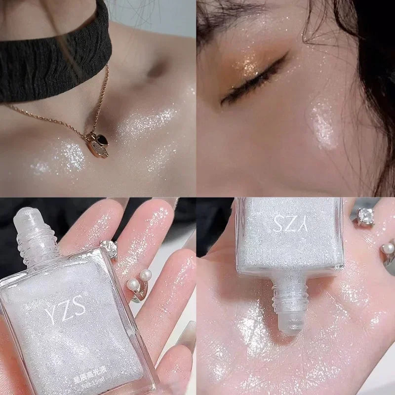 Liquid Highlighter Makeup High Glossy Pearlescent Body Face Shimmer Shine White Eyeshadow Highlighter Contouring Stick Cosmetics