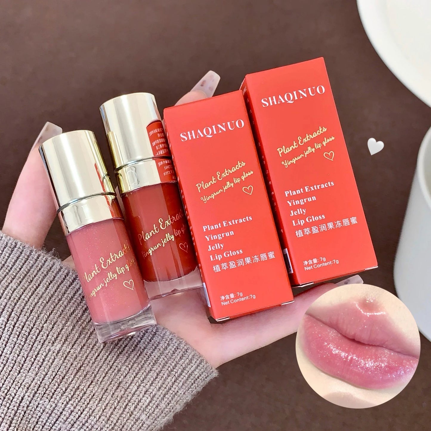 Sparkling Glitter Lip Gloss Shiny Pearl Lip Glaze Plant Extract Moisturize Jelly Lip Oil Long Lasting Makeup Non-Sticky Lipstick