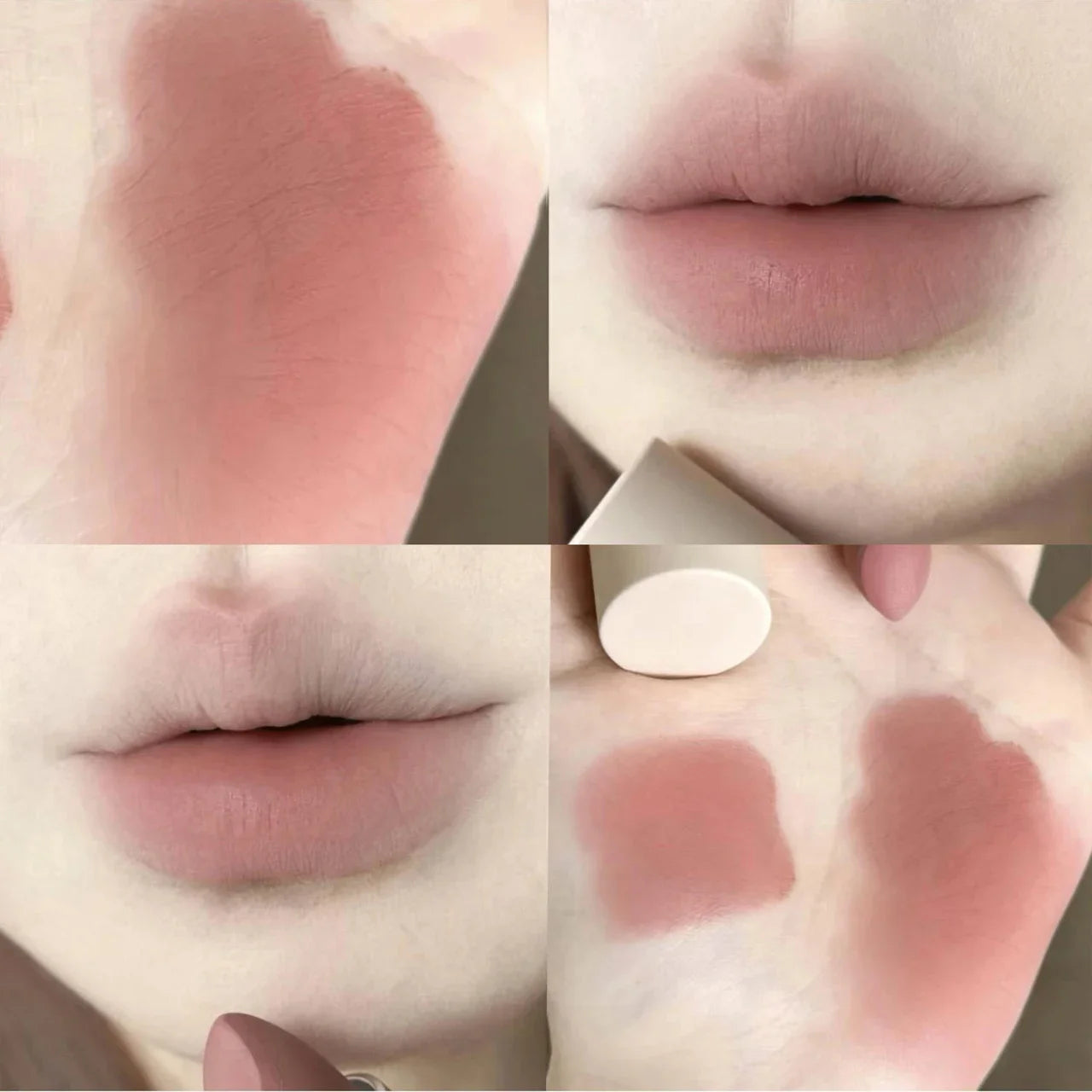 6Ccolors Matte Lipstick Crayon Milky Tea Purple Lip Tint Velvet Sexy Dark Red Lipstick Pen Non-stick Cup Lasting Brighten Makeup