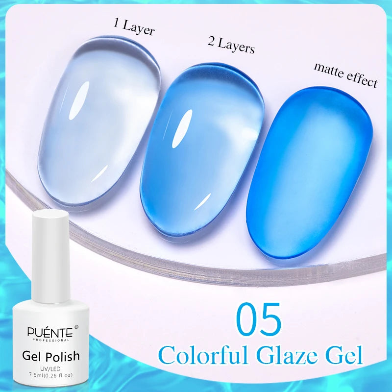 PUENTE Pearl Color Builder Nail Gel Polish Hema Free Shell Thread Glitter Nail Extension Semi-Permanent Construction Gel Varnish