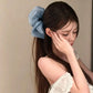 Soft Pleated Chiffon Flower Banana Hair Clips Anti Slip Holder Elegant Hair Barrettes Women Daily Wedding Party Hair Accessories