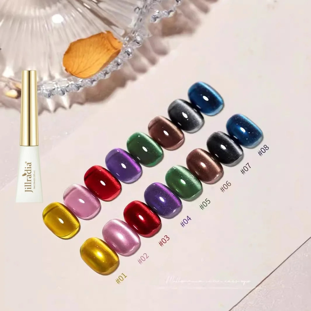 XEIJAYI 10ml Glitter Cat Eye Gel Polish Holographic Red  Magnetic Gel Nail Polish Professional Semi Permanent Varnish