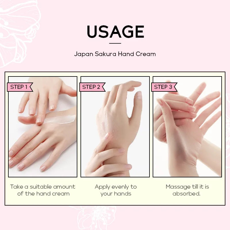 LAIKOU Sakura Hand Cream Whitening Wrinkle Removal Anti-crack Moisturizing  Greasiness Intensive Repair Hand Gream 30g