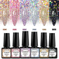 7ml Holographic Reflective Glitter Gel Nail Polish Champagne Gold Sliver Shiny Sparkling Sequins Soak Off UV LED Nail Varnish