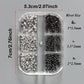 6 Grids Y2K Punk Metal Rivet Nail Charms Cone Mixed Sized Black Silver Gold Nail Art Studs 3D Stylish Alloy Spike Nails tool