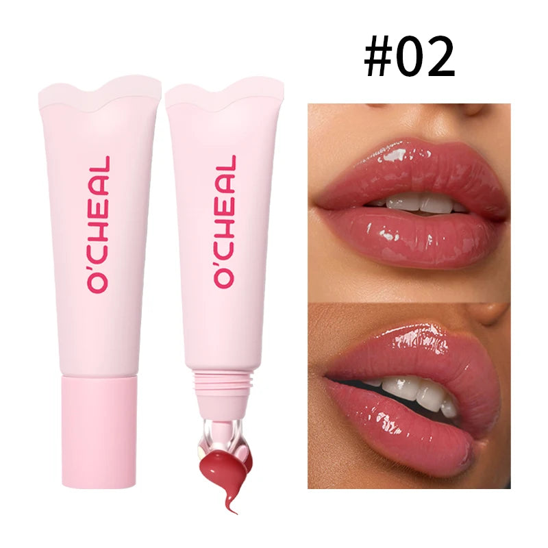 O'Cheal Liquid Lip Balm Moisturizing Hydrating Tinted Lip Oil Glass Lip Mirror Gloss Water Gloss Lip Glaze Anti-Cracking Lip Wrinkle Improvement Transparent Lip Gloss Multi-Color Options Fall/Winter Essential Item