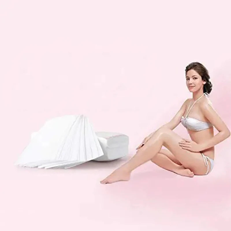 20Pcs/100Pcs Hair Removal Wax Paper Nonwoven Cloth Body Leg Arm Wax Band Hair Removal Epilator Depilation Strip Waxing Tape Roll