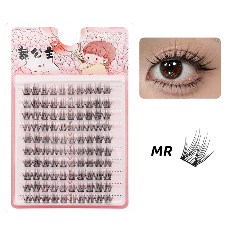 DINGSEN 10 rows Individual Eyelashes Wholesale 10-12mm Cluster Lashes Natural Anime False Kake Eyelashes Extension Makeup