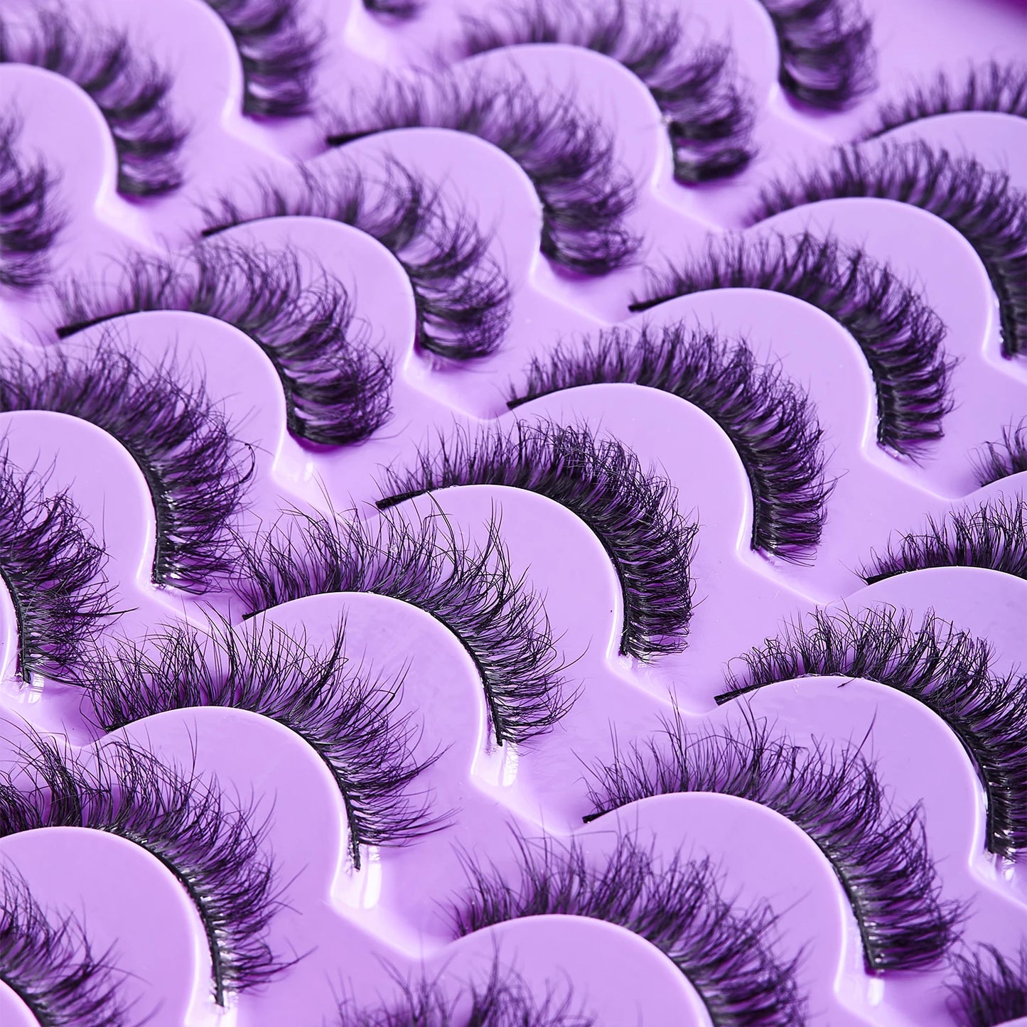 40 Pairs Pack Strip False Eyelashes Supplies Fluffy Faux Cils Russian Strip D Curl Faux Mink Eyelashes Makeup
