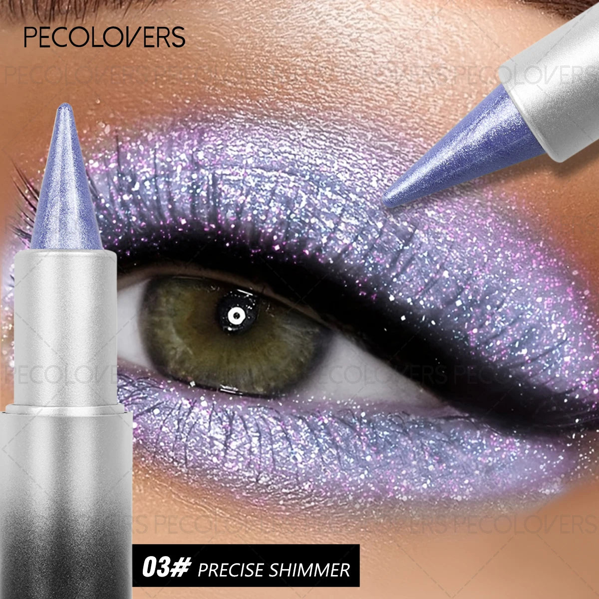 1 Pc Monochromatic Glitte Shiny Eyeshadow Pen & Eyeshadow Stick, Beautiful Eye-cathing Eye Makeup Look, Perfect Gifts