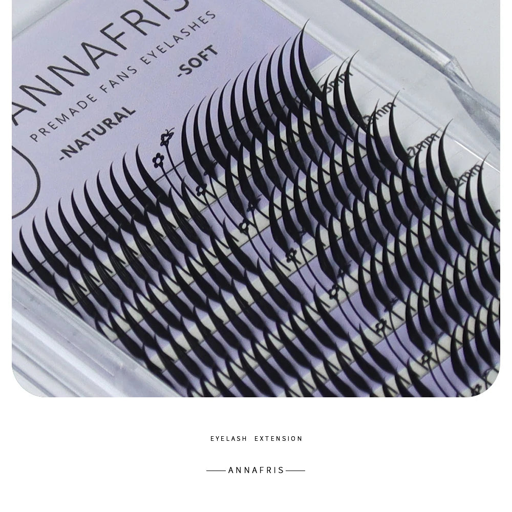 ANNAFRIS Comic Spire Eyelash Extension Premade Fans Natural Cashmere Manga False Eyelash Natural Soft Feather Shape Pteris Lash