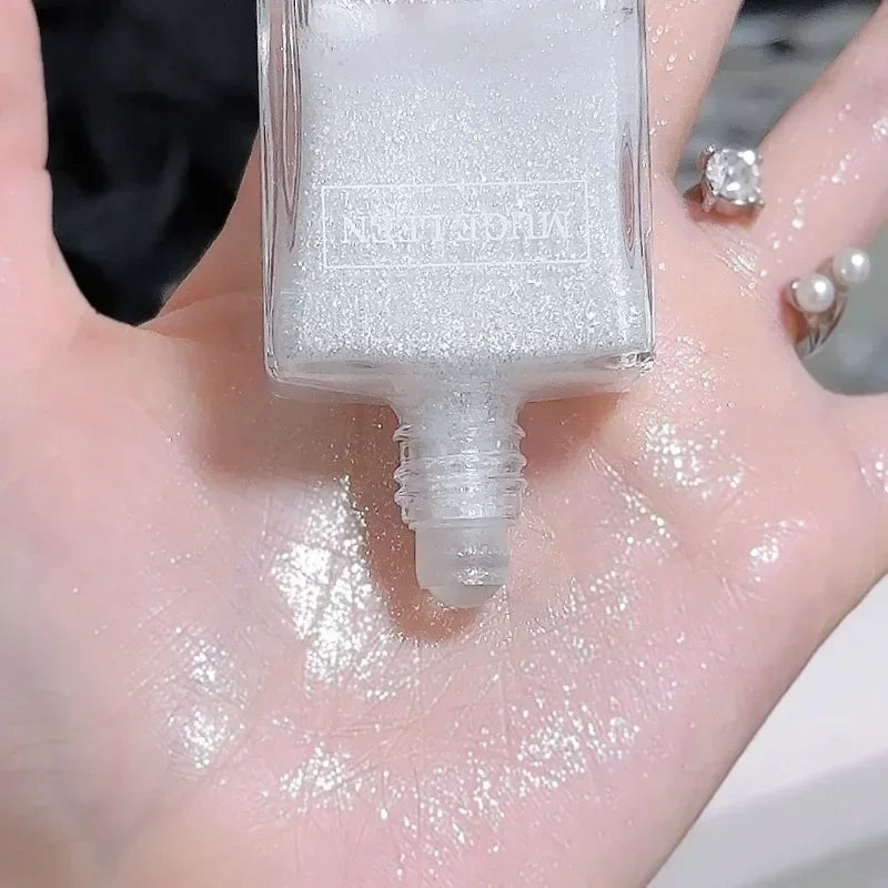 Liquid Highlighter Makeup High Glossy Pearlescent Body Face Shimmer Shine White Eyeshadow Highlighter Contouring Stick Cosmetics