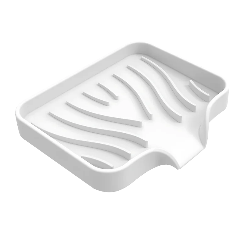 Self Draining Soap Bar Holder Silicone Kitchen Sink Soap Dish Sponge Tray Creative Washing Table Soap Tray Free Punch Drain Rack