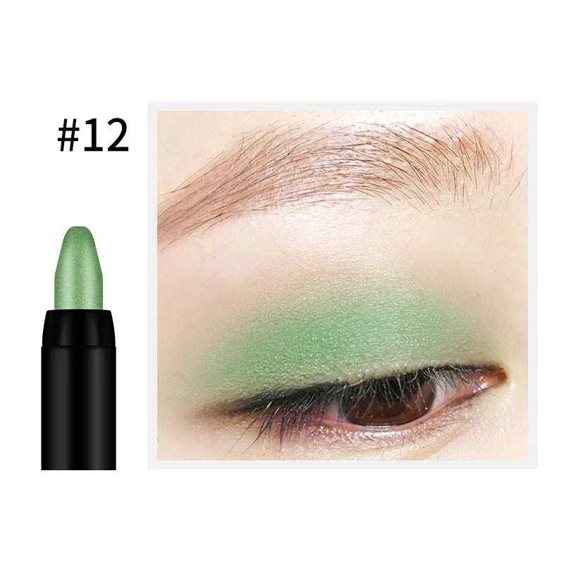 Waterproof Pearlescent Eyeshadow Pencil Stick 16 Colors Lasting Glitter Shimmer Eye Shadow Pen Eyeliner Stick Eyes Makeup Tools