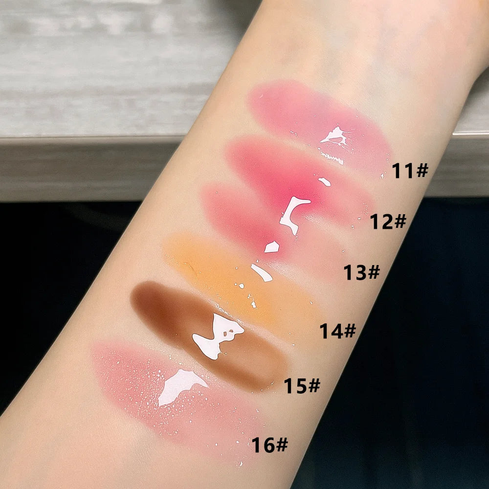 Coconut Flavored Lip Gloss Large Brush Head Mirror Pearl Moisturizing Fine Shimmering Transparent Water Gloss Lipstick
