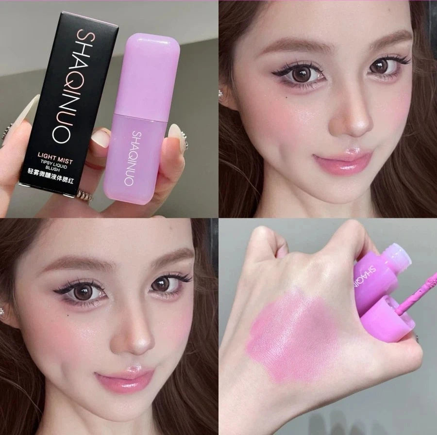 Monochrome Liquid Blusher Waterproof Moisturizing Highlight Beauty Purple Lip Cheek Dual-use Matte Natural Rouge Face Makeup