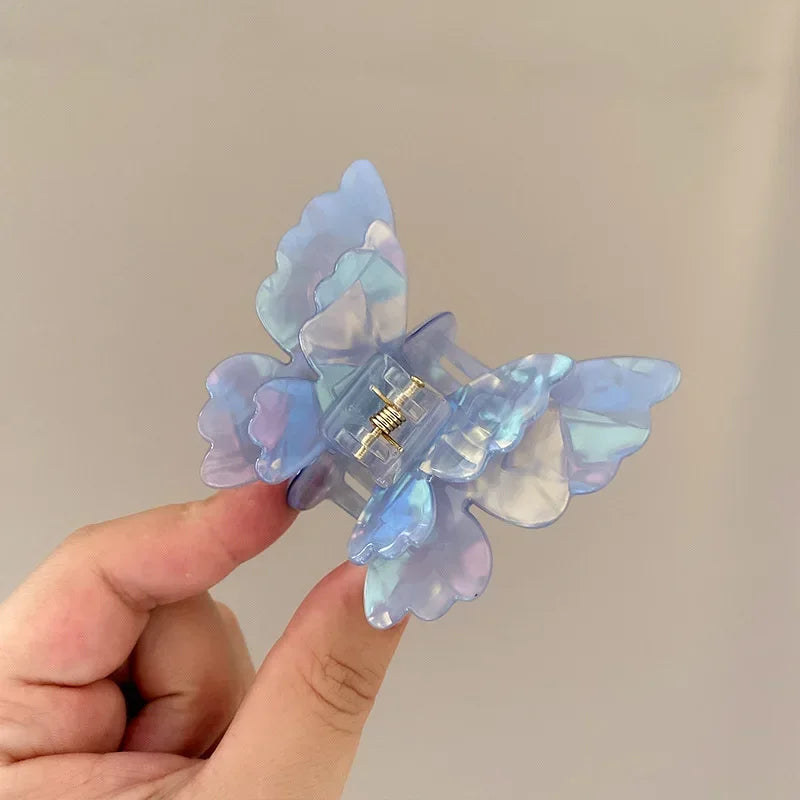 1PC French Retro Butterfly Hair Claw Mermaid Hair Clip Acetic Acid Hair Clip Retro Back of Head Hair Accessories Hairpin