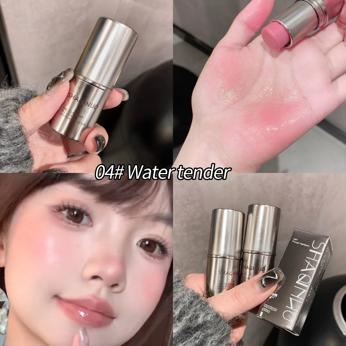 SHAQINUO Milk Jelly Moisturizing Blush Stick Create Creamy Skin Tender and Brightening Cheeks Makeup Highlighting