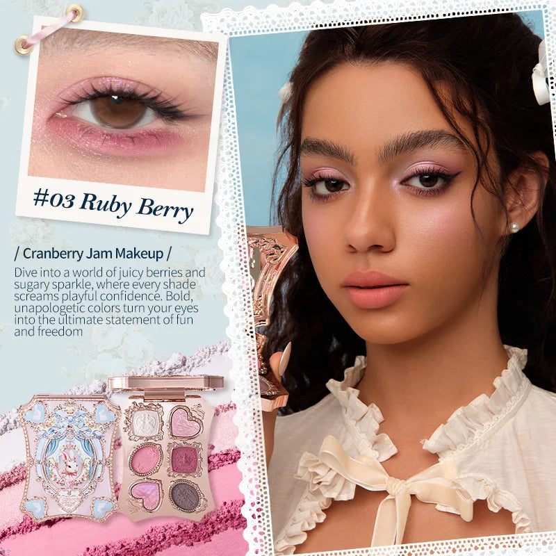 Flower Knows Makeup Bunny Garden Eyeshadows Collection 6-Color Long Lasting Makeup Natural Nudes Waterproof Eye Shadows Palette