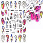 1pcs Sakura Flower 3D Nail Stickers White Cherry Blossom Nail Art Decals Spring Summer Adhesive Slider Decor Wedding Manicure