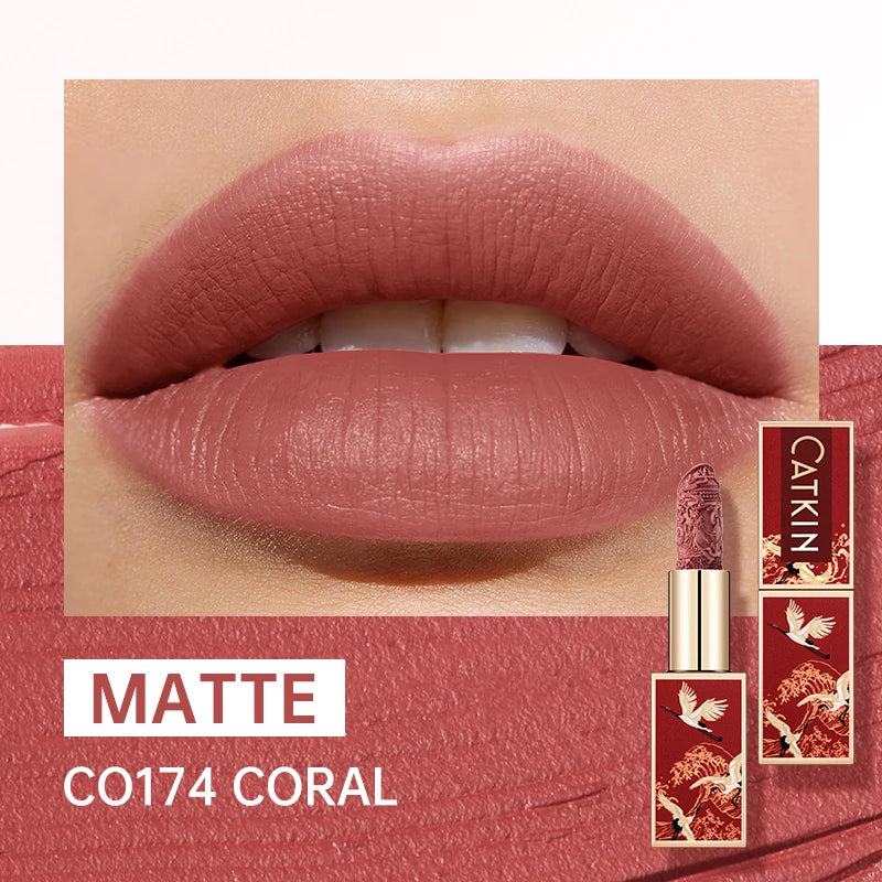 CATKIN Makeup Velvet Matte Lipstick, Hydrating Satin Long Lasting lipstick with Smooth and Creamy Texture