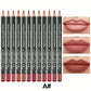12pcs Lip Liner Pen 12 Colors Professional Lip Liner Pencil and Matte Lip Non-stick Cup Nude Lipstick Pencil SET