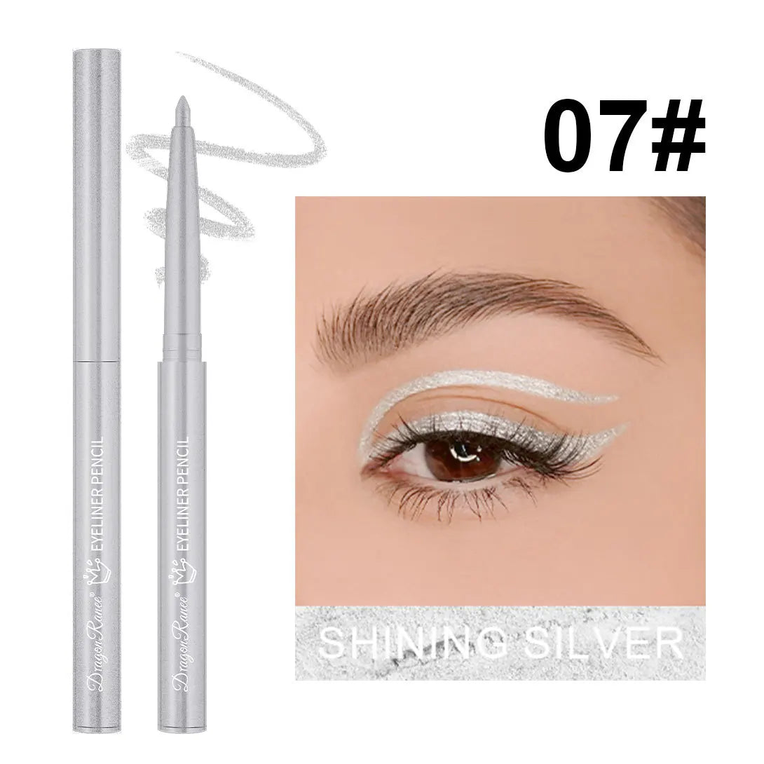 12 Color Matte Glitter Gel Eyeliner Pencil Waterproof Smudge-Proof Smooth Matte White Eyeliner Pen Long-Lasting Eye Liner Makeup