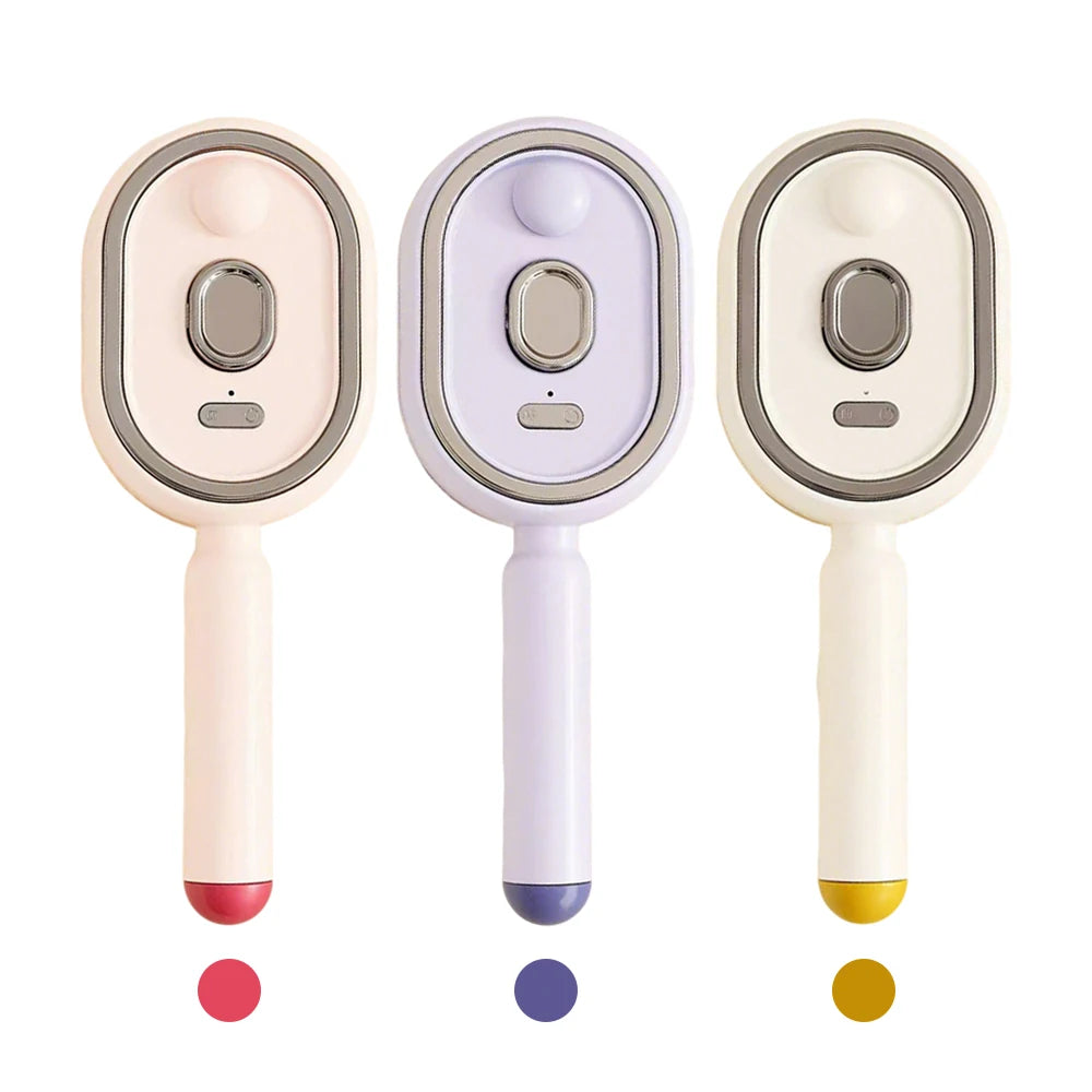 iLMH Electric Spray Hair Brush, Steamy Air Cushion Massage Comb, Self Cleaning Anti Static Detangling Brush for Women Hair