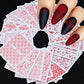 30pcs 5D Embossed Rose Golden Lace Floral Nail Stickers Retro Vine Flower Nail Decals 5.5*6.5cm Irregular Geometric Nail Sliders