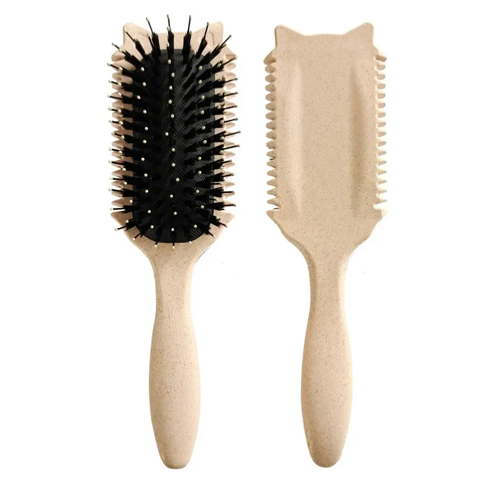 Boar Bristle Curl Defining Brush Detangling & Shaping Styling Tool for Curly Hair Professional Salon Comb for Women & Men