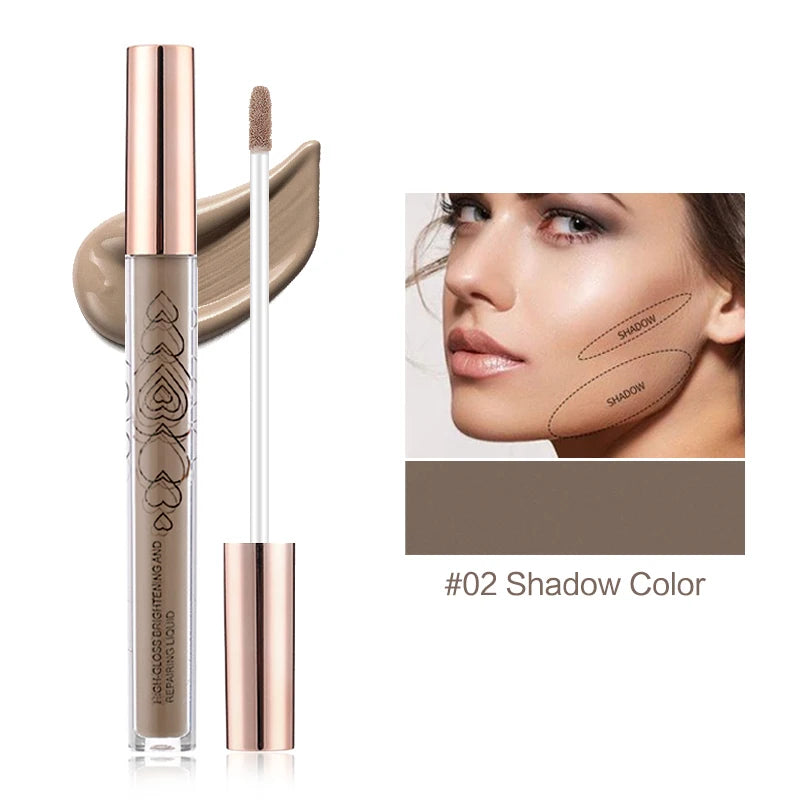 Highlighter Stick, Face Contour, Liquid Shadow, Glitter, Brightening, Concealer, Three-Dimensional Highlighter, Silkworm Pencil