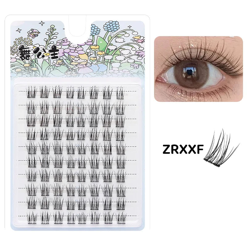 DINGSEN 10 rows Individual Eyelashes Wholesale 10-12mm Cluster Lashes Natural Anime False Kake Eyelashes Extension Makeup