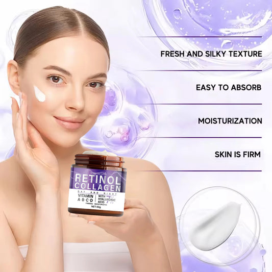 50g Collagen Retinol Niacinamide Day and Night Moisturizing Cream, Moisturizing and Firming, Silky Texture Suitable for All Skin Types