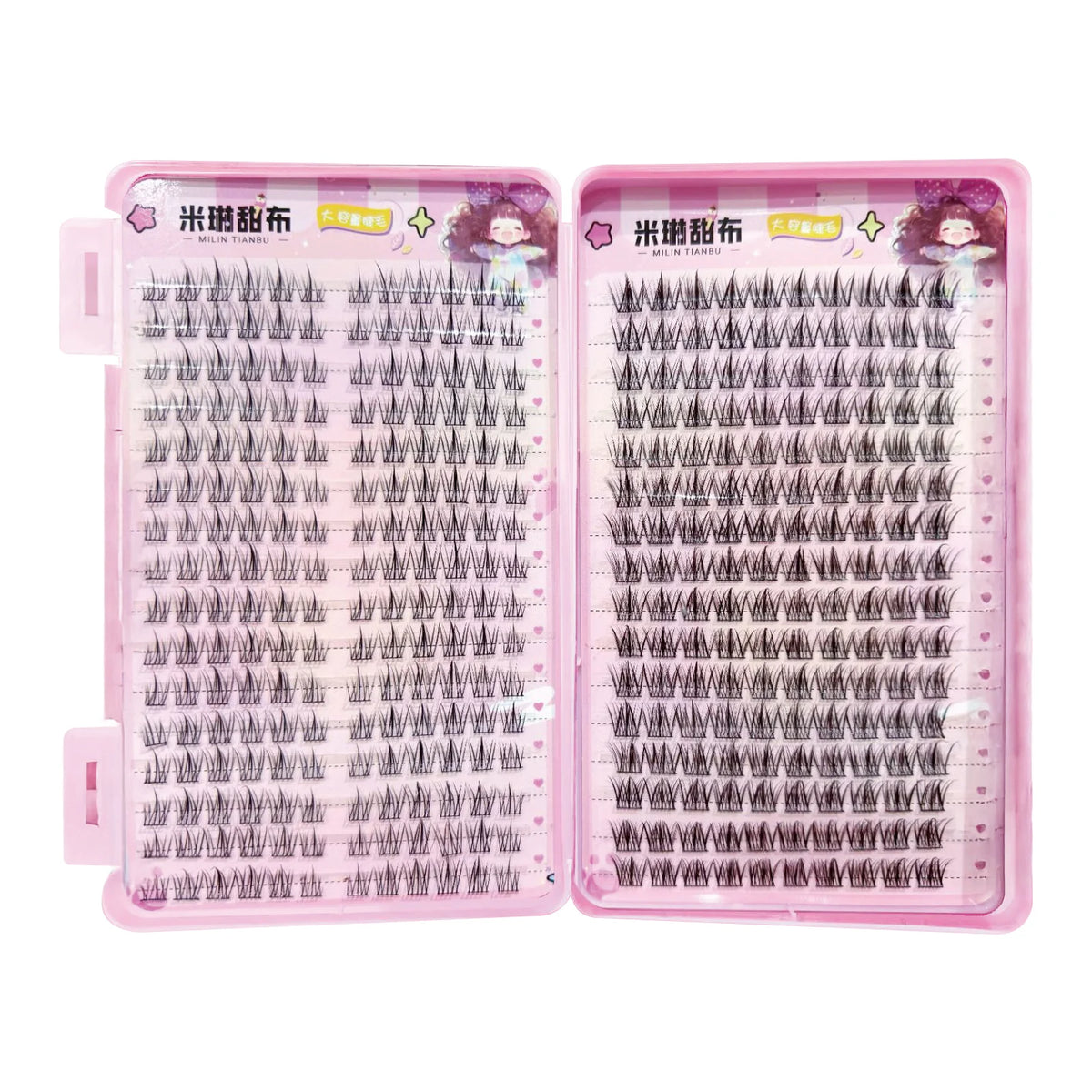 32Rows Anime Cosplay Korean Fake Eyelashes Set Black Volume Foxes False Lashes Extension Curling Girl Group Style Large Capacity