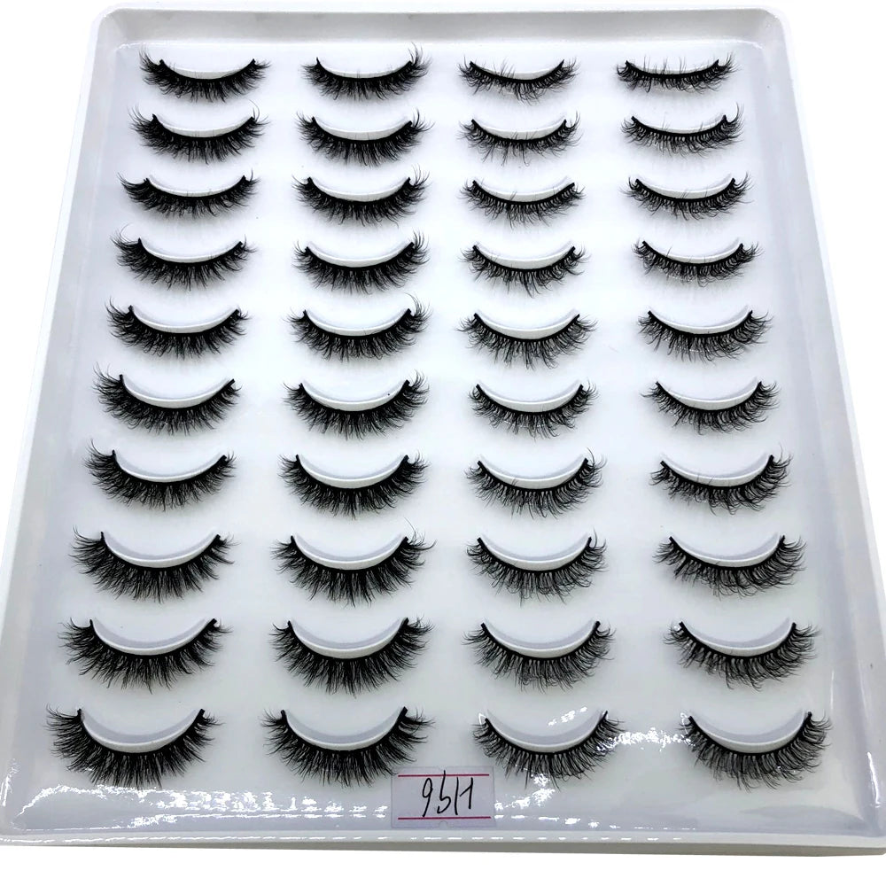 2023 New 20 pairs natural long 3D mink false eyelashes fake lashes makeup kit Mink Lashes extension eye lashes short eyelashes
