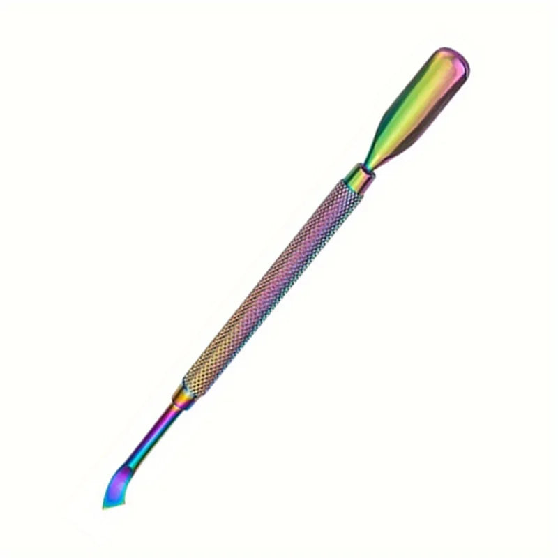 Multicolor Double-ended Stainless Steel Cuticle Pusher Dead Skin Push Remover For Pedicure Manicure Nail Art Cleaner Care Tools
