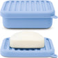 Portable Silicone Travel Soap Case Leak Proof with Drainage Lid Layer Compact Bar Soap Holder Durable for Camping Gym Toiletries