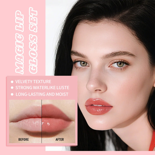 6pcs Jelly Lip Oil Set – Hydrating, Shimmering Gloss, Waterproof, Long-Lasting, Easy Application, Unisex, Multi-Shade Combo